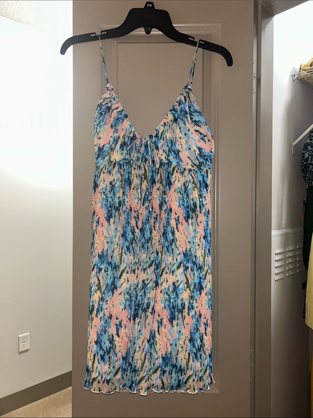 Abercrombie Sleeveless V-Neck Pastel Watercolor Slip Dress